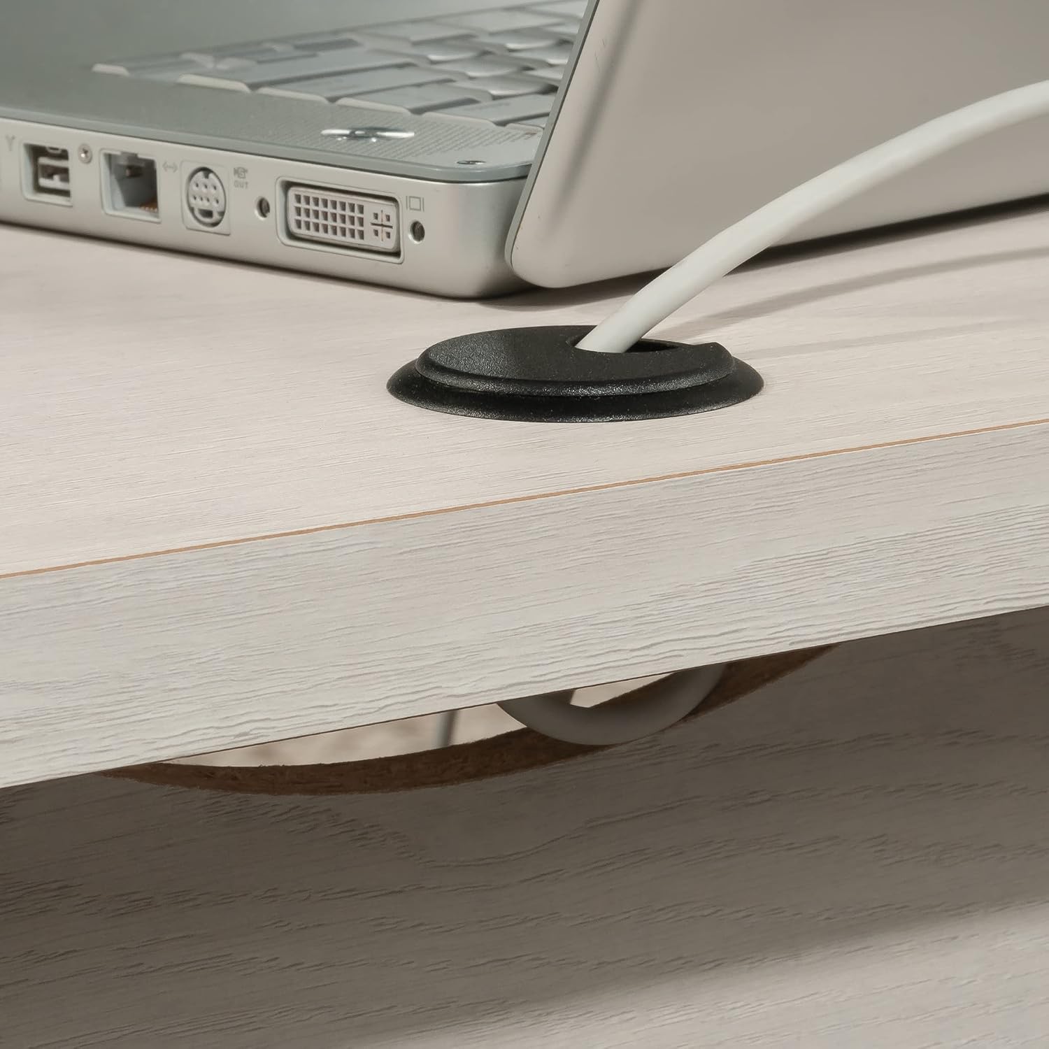 Sauder Summit Station L-Shaped Corner Home Office Desk with Drawer and Open Storage Shelf, in Glacier Oak