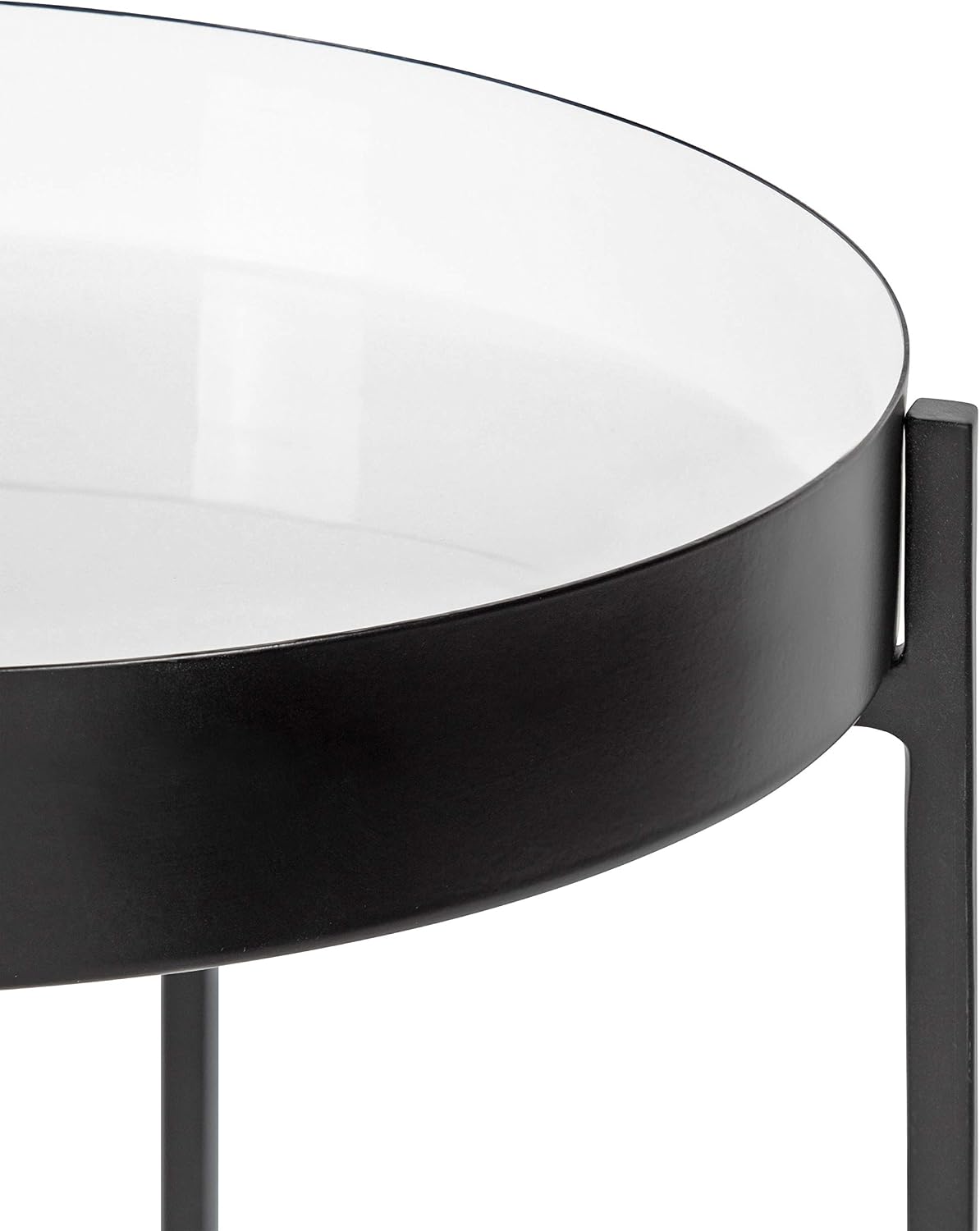 Kate and Laurel Nira Two-Tiered Modern Side Table, 15' x 15' x 24', White and Black, Chic Contemporary End Table for Storage and Decor
