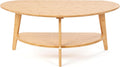 NAVREX Coffee Table, Mid Century Modern Oval Coffee Tables for Living Room, 100% Solid Wood, FSC Certifiled 40.2'*22' Round Center Table, Value Lies in Material, Easy Assembly