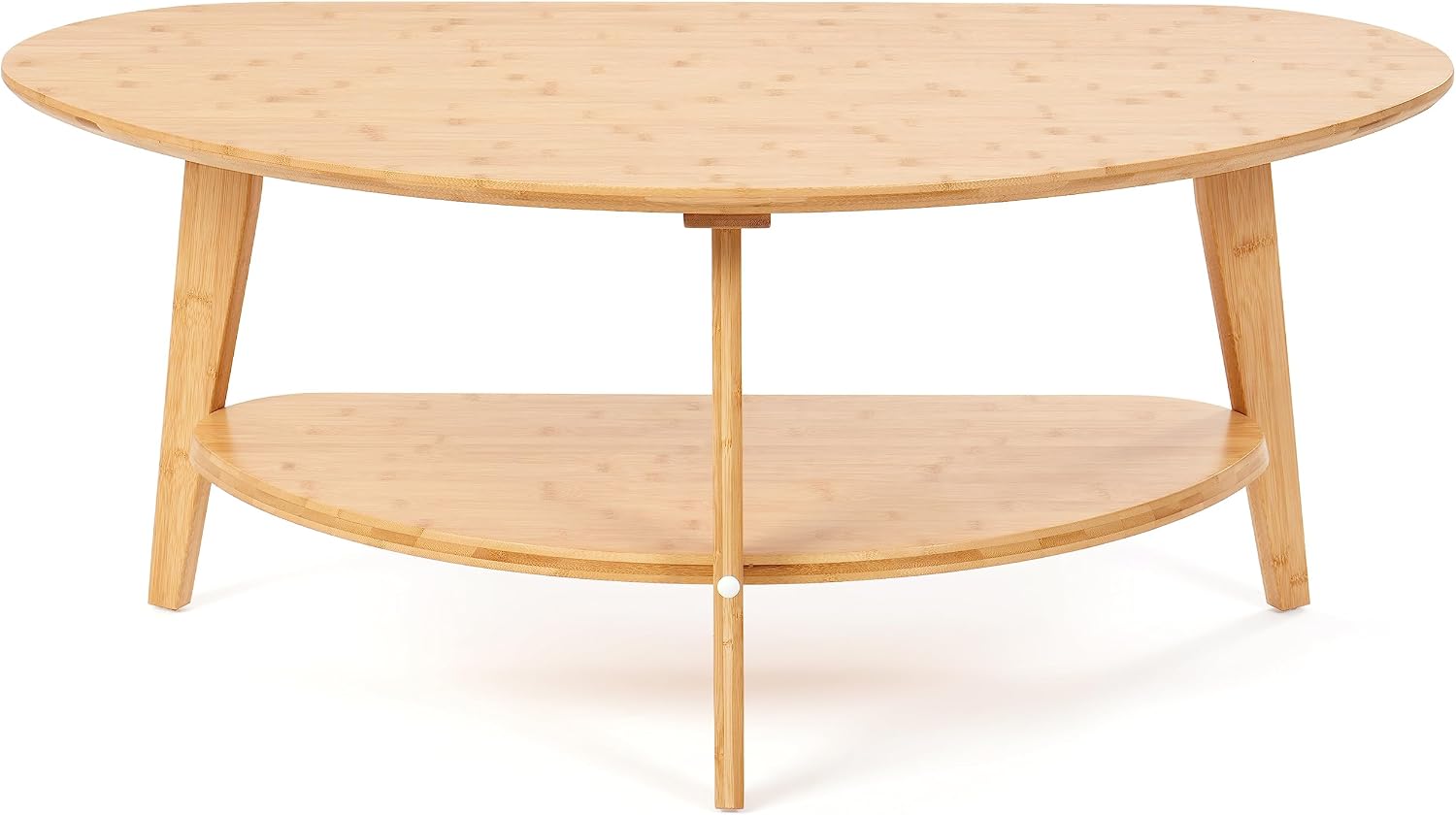 NAVREX Coffee Table, Mid Century Modern Oval Coffee Tables for Living Room, 100% Solid Wood, FSC Certifiled 40.2'*22' Round Center Table, Value Lies in Material, Easy Assembly