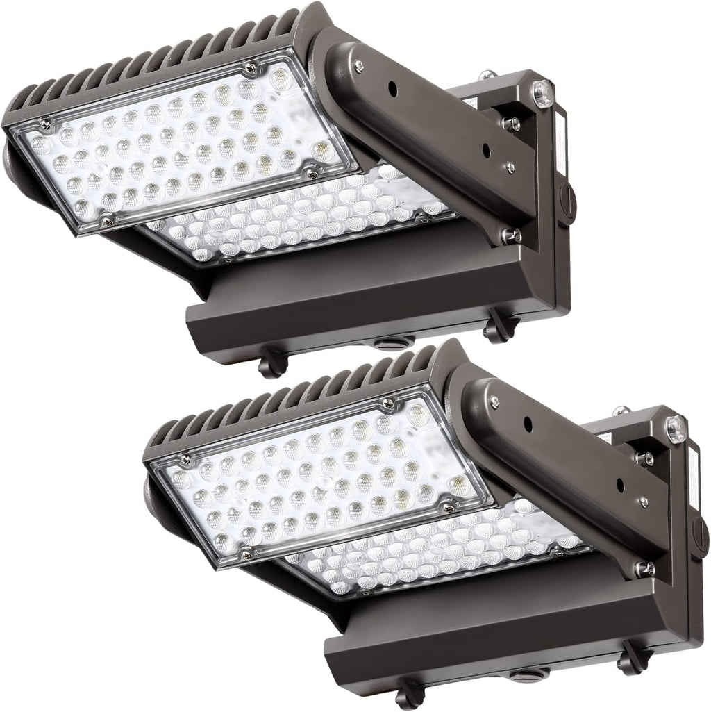 Dusk to Dawn100W Rotatable LED Wall Pack Light, 5000K 14000LM 400-600W HPS/HID Equiv, ETL Adjustable Head Outdoor LED Wallpack Lighting Fixture for Area Light, Parking Garages,Warehouse,Entrance