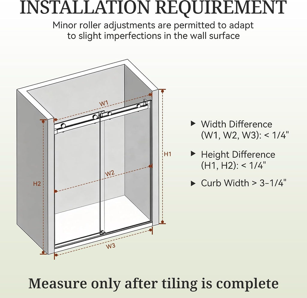 44-49' W x 76' H Frameless Shower Door with 3/8'(10mm) SCCG Tempered Glass,304 Stainless Hardware Double Sliding Shower Door for Bathroom, Includes Dual Finger Pulls(Gunmetal)