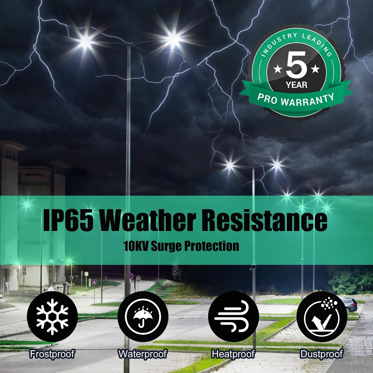 BBESTLED 2 Pack 320W LED Pole Light Outdoor Parking Lot Lights Dusk to Dawn 44800LM IP65 5000K Shoebox LED Light with Slip Fit Mount Area Street Stadium Roadway Lighting 100-277VAC Input