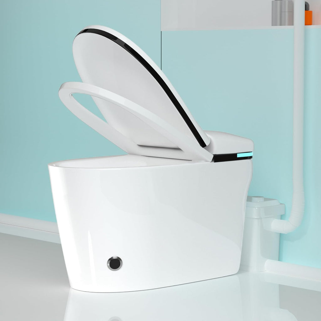 SouNor 750W Macerating Upflush Smart Toilet with Pump System for Basement,Toilets with Bidet 3-Water-inlet [ADA Tall], [Dual Flush] for Sink, Toilet, Bathtub, [750 Watt]