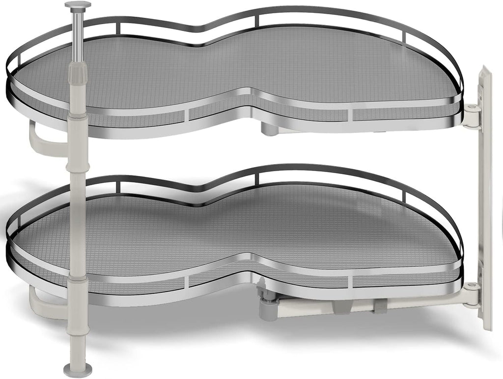 Blind Corner Cabinet Pull Out Organizer, Swing Right Pull Out Cabinet Organizer 26 inch, Cabinet Lazy Susan for Corner Cabinet Blind Shelf, 2 Tiers Tray, Adjustable Height