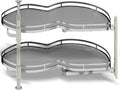Blind Corner Cabinet Pull Out Organizer, Swing Right Pull Out Cabinet Organizer 26 inch, Cabinet Lazy Susan for Corner Cabinet Blind Shelf, 2 Tiers Tray, Adjustable Height