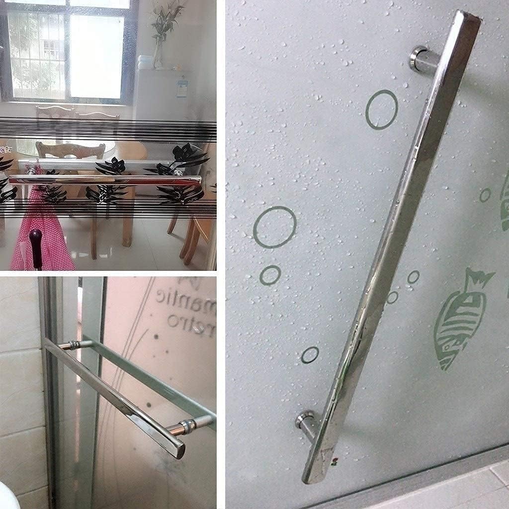 Shower door handles,Shower Door Handle and Pulls Replacement Sets for Glass Door | Bathroom Door Knobs for Shower Enclosures Screen Internal/External | Polish Chrome Towel Bar Gate Hard ( Size : 500mm