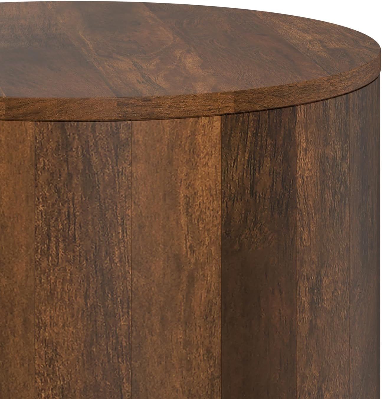 SIMPLIHOME Millbury End Table - 20 inch Wide Solid Mango Wood Round Side Table in Walnut Brown, Contemporary Accent Table for Living Room, Bedroom or Entryway with Handcrafted Design, Assembled