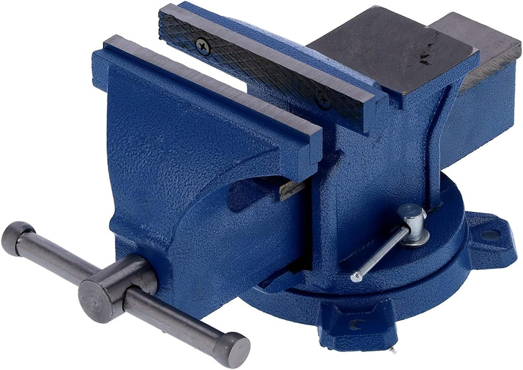 Bench Vise, 6in Locking Bench Vise, 360 Degree Swiveling Base Soldering Bench Vise with Anvil, Non‑Slip Manual Locking Multipurpose Bench and Pipe Vise