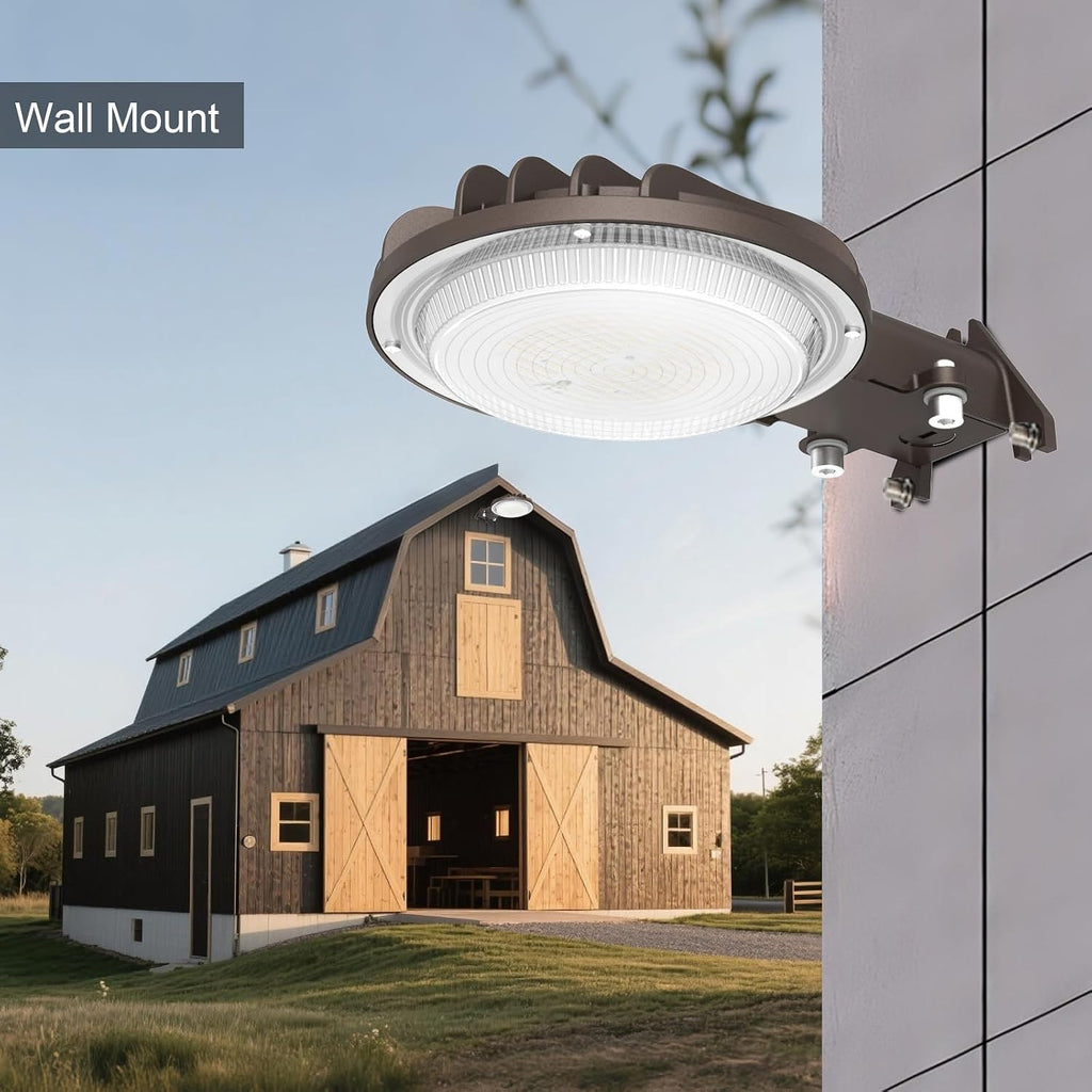 LED Barn Light 60W, Dusk to Dawn Outdoor Lighting with Photocell, 5000K Daylight, 7000LM, 120V Street Area Light, UL & FCC Certified, IP65 Waterproof, Security Lights for Yard Garage Porch Farm, 4PK