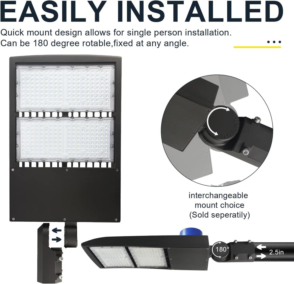 300W LED Parking Lot Light, 42000LM 4000K LED Shoebox Area Light, 0-10V Dimmable Commercial Outdoor Street Lighting (1000W HID/HPS Equivalent), IP65 20KV Surge Protection, AC100-277V UL Listed