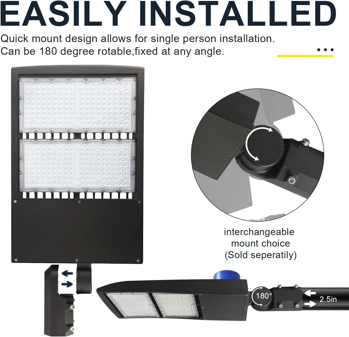 300W LED Parking Lot Light, 42000LM 4000K LED Shoebox Area Light, 0-10V Dimmable Commercial Outdoor Street Lighting (1000W HID/HPS Equivalent), IP65 20KV Surge Protection, AC100-277V UL Listed
