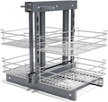 Blind Corner Pull Out Organizer for 36' Cabinet Left Open & Right Open Compatible 2 Tier 4 Shelves Adjustable Height