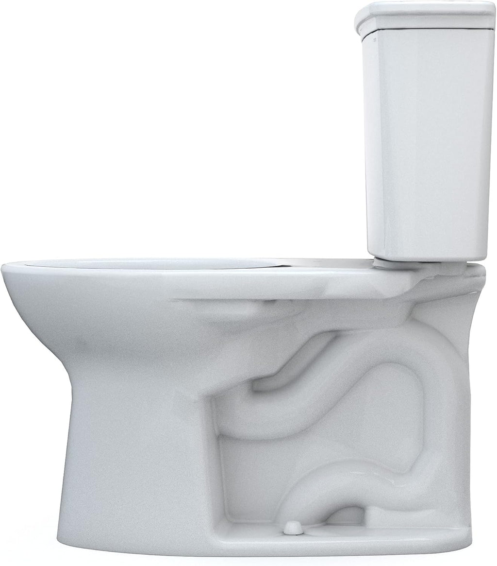TOTO Drake Transitional Two-Piece Elongated 1.28 GPF Universal Height TORNADO FLUSH Toilet with 10 Inch Rough-In and CEFIONTECT, Cotton White - CST786CEFG.10#01
