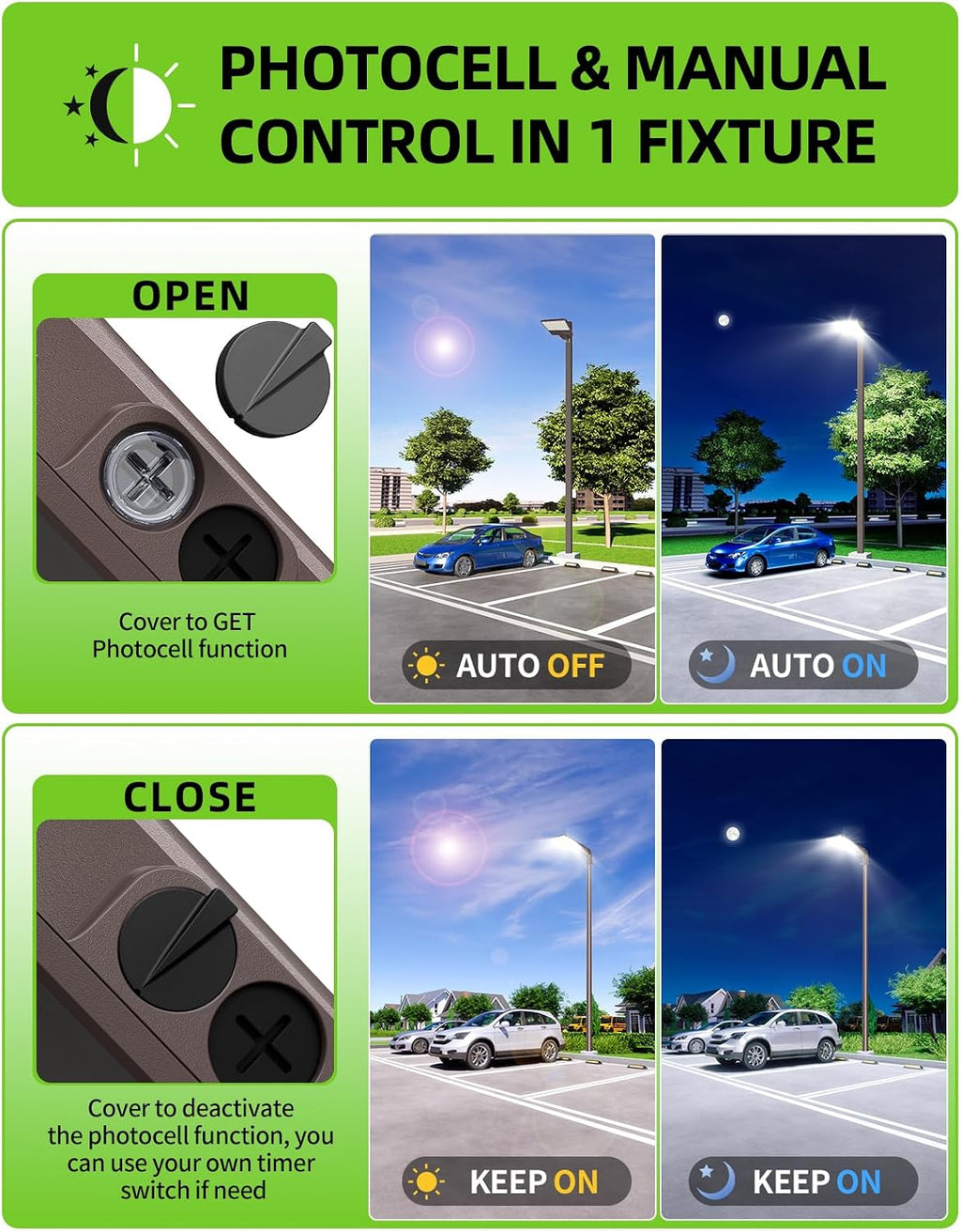 LED Parking Lot Light 150W 120W 90W Adjustable 4500K 5000K 5700K Tunable Up to 22500LM Photocell LED Shoebox Fixture Flood Pole Light Outdoor Field Lighting AC 100-277V