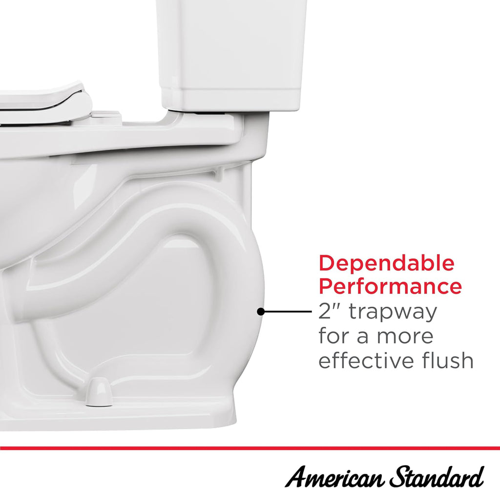 American Standard 250AA104.020 Colony 3 Two-Piece Toilet, Elongated Front, Chair Height, White, 1.28 gpf