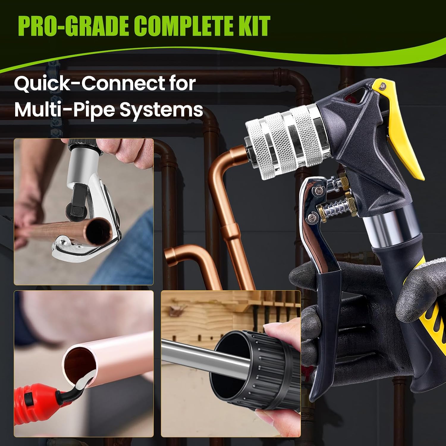 Super Stars Hydraulic Copper Tube Expander Kit – HVAC Swaging Tool with Tube Cutter, Deburring Tool