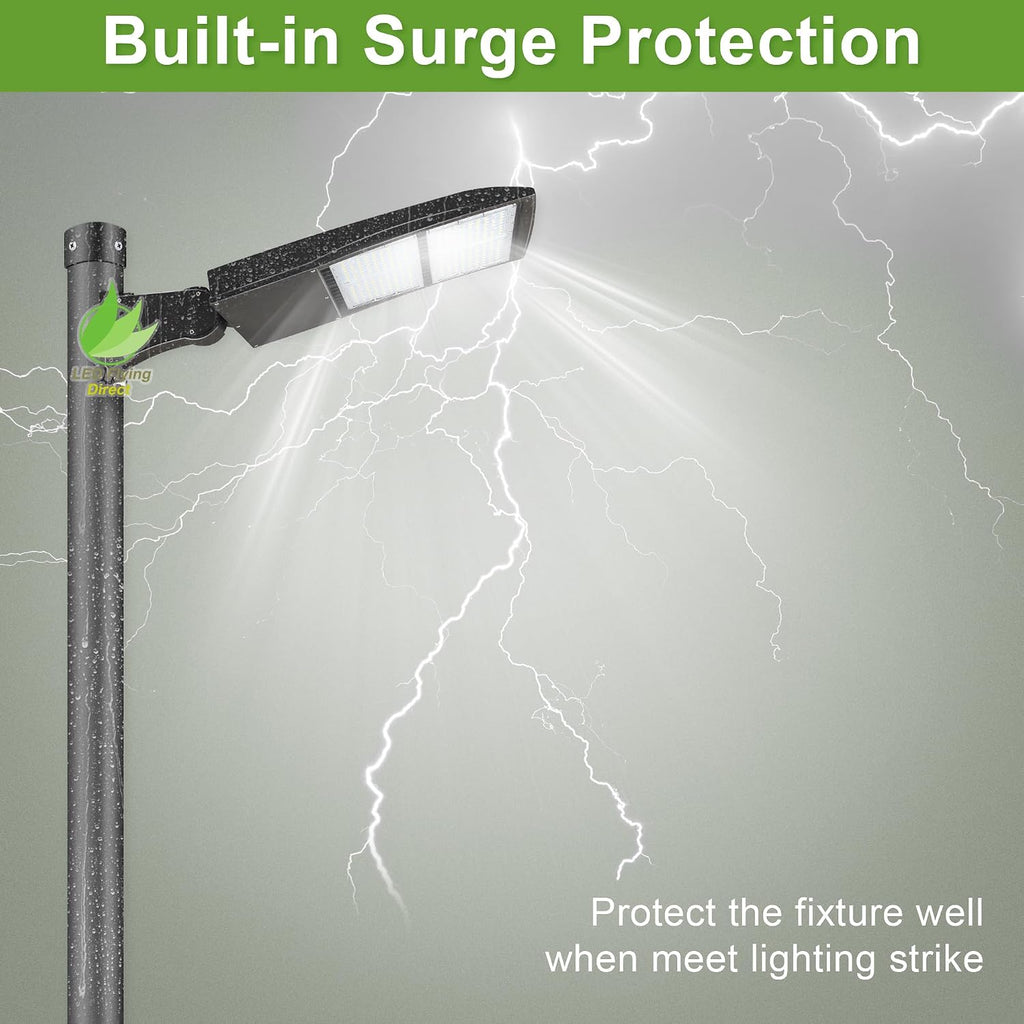 200W LED Parking Lot Light, 28000LM Dimmable LED Pole Light, Surge Protector, 600W MH Equivalent, 5000K, UL Listed, Direct Pole Arm Mount, 100-277V Street Area Light