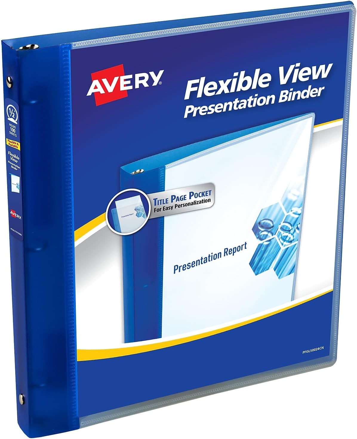 Avery 1/2-inch 3-Ring Flexible Poly Binders, Blue, 12/Carton17670VS