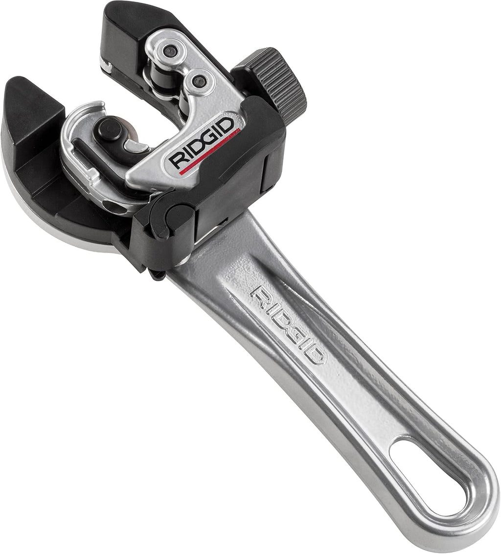 RIDGID 32573 Model 118 2-in-1 Close Quarters AUTOFEED 1/4' to 1-1/8' Metal Tubing Compact Cutter & 29963 Model 35S 1/4' to 1-3/8' Stainless Steel Tubing Cutter with X-CEL Knob, Silver, Small