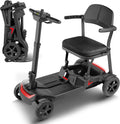SCOOTNGO Mobility Scooters for Seniors, 4 Wheel Foldable Lightweight Airline Approved Mobility Scooter for Adults, Dual Batteries, Portable, No Assembly Needed (Black Red, Standard)