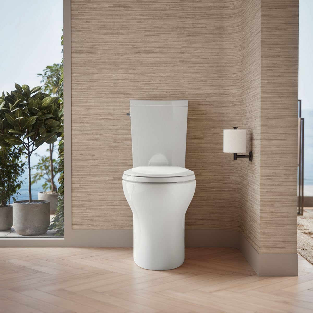 Persuade Curv Comfort Height Two-piece elongated dual-flush chair height toilet, White