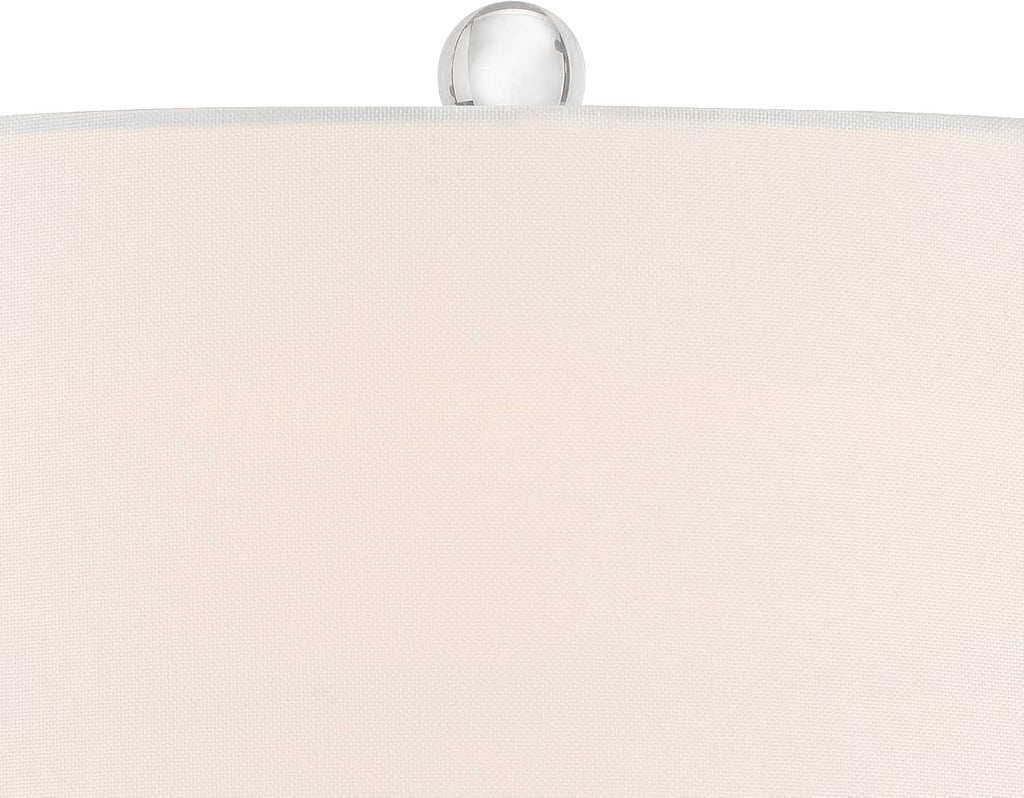 Possini Euro Design Taylor Modern Coastal Table Lamp with Square Riser 30.5' Tall Blue Art Glass White Fabric Shade for Living Room Bedroom House Bedside Nightstand Home Office (Color May Vary)