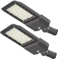 2 Pack 300W LED Parking Lot Outdoor Lights, 5000K 39000LM Outdoor Dusk to Dawn Commercial Area Pole Lighting with Slip Fitter Mount, IP65 Waterproof LED Flood Light for Yard Driveway, ETL Listed