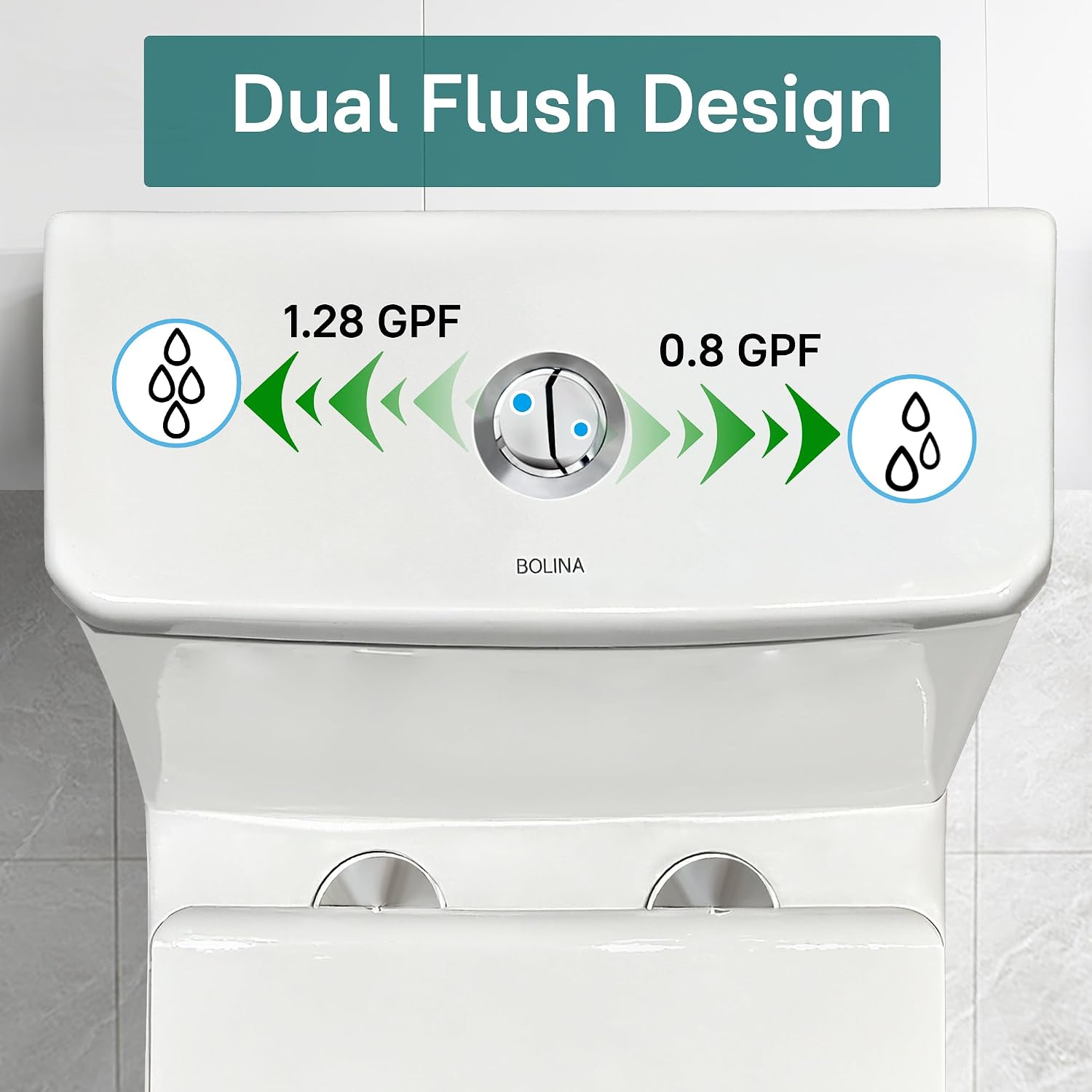 W2121D One-Piece Dual Flush Toilet, 0.8/1.28 GPF,360° Tornado Flush, Elongated D-Shape Bowl, 12-In Rough-In, White, Soft-Close Seat, EPA & WaterSense Certified