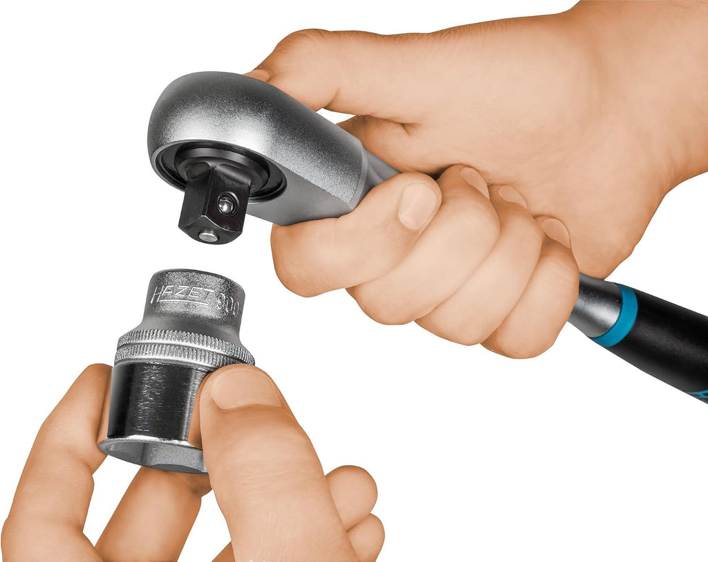 HAZET Hiper Fine-Tooth Reversible Ratchet 916HPS I Output: 1/2 Inch (12.5 Mm) Square I 10.83 Inches I With Reversible Lever and Ratchet Function