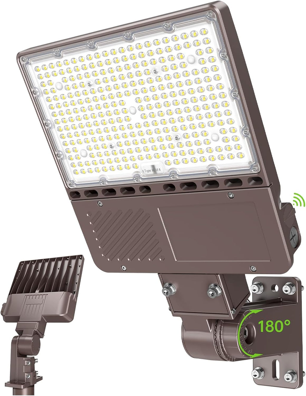 480V 200W LED Parking Lot Light with Photocell 30000LM 5000K LED Shoebox Light Pole Flood Fixture IP65 Commercial Area Lighting Arm & Slip Fitter in 1 Mount, AC277~480V
