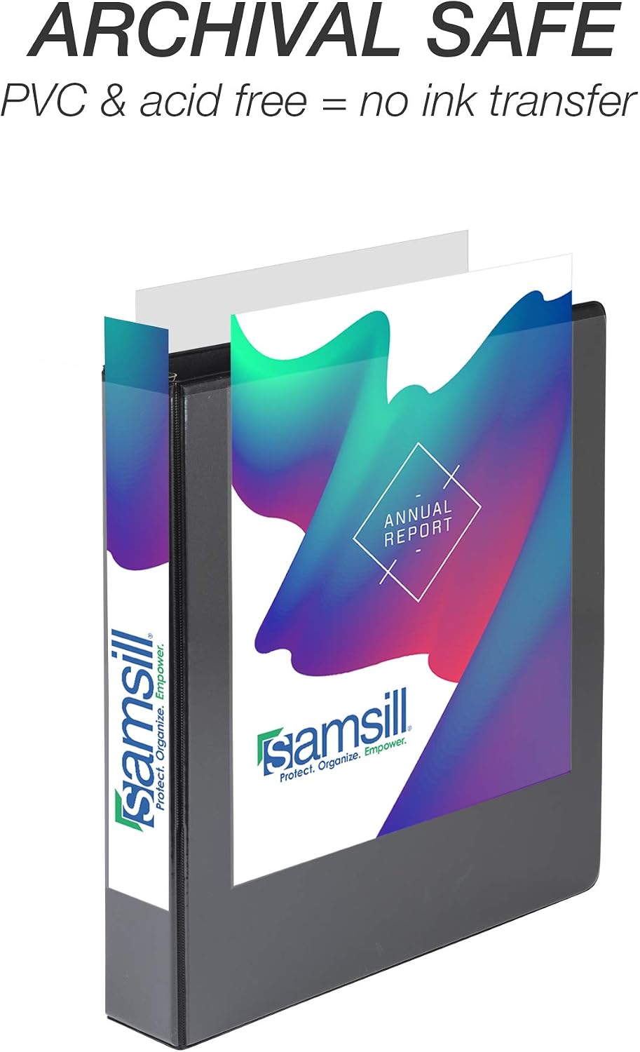 Samsill Durable 1.5 inch 3 Ring Binder, Made in USA, D Ring Binder, 100% Recycled Chipboard, Black, Pallet of 480 Binders in 40 Cartons