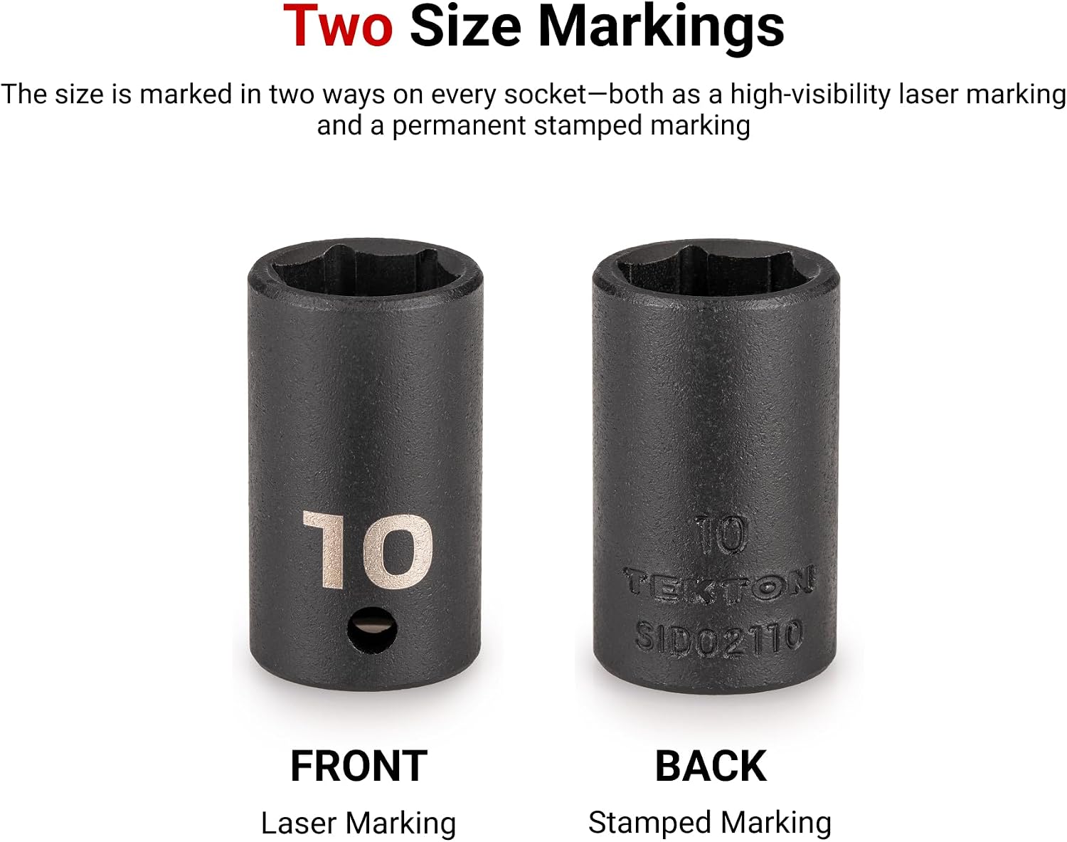TEKTON 1/2 Inch Drive Impact Socket Set, 21-Piece | SID92102