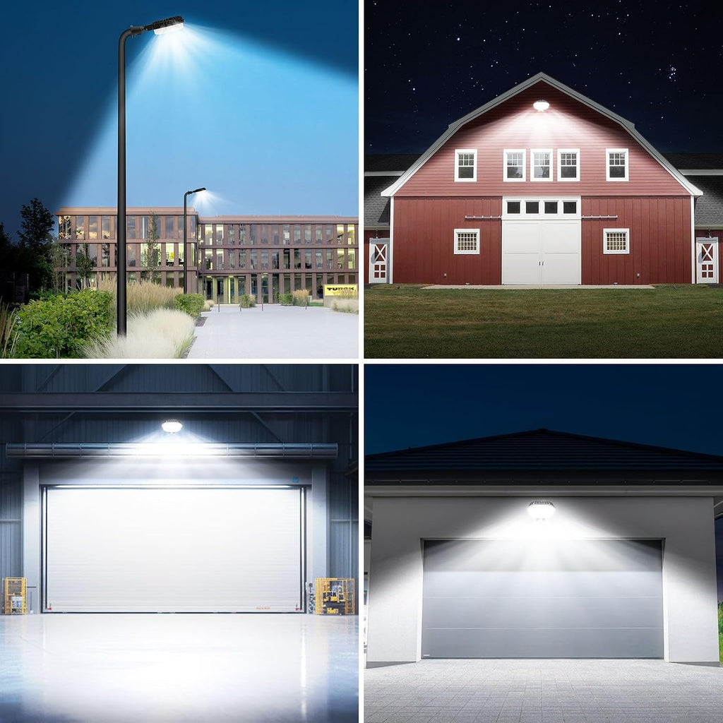 Sararoom 10Pack 300W LED Barn Light, 30000LM 6500K Cold White Dusk to Dawn Outdoor Lighting with Photocell, 120° Lighting Angle IP66 Waterproof Area Street Light for Entrance Courtyard Warehouse