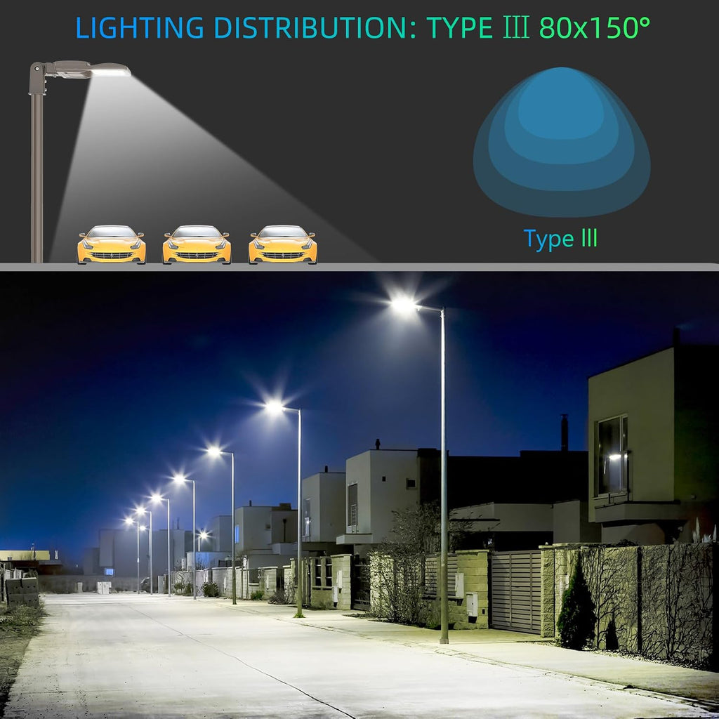 2Pcs 400W LED Parking Lot Light 56000LM with Slip Fitter, 5000K AC100-277V LED Shoebox Light, UL Listed, IP65 Waterproof Commercial Street Area Lighting for Parking Lot, Gym, Driveway