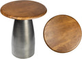JONATHAN Y END5001A Skye 18' Modern Rustic Round Wood/Metal Accent Table, Side Table, End Table for Living Room, Bedroom, Honey Wood/Oxidized Nickel