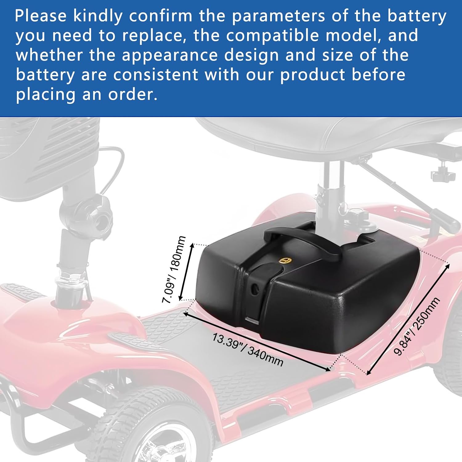 24V 12AH 24AH Mobility Scooter Lithium High Performance Battery Replacement for Vive 3 or 4 Wheel Compatible with VOCIC Folding Wheelchair with Seat - Including Charger (24V 24Ah)