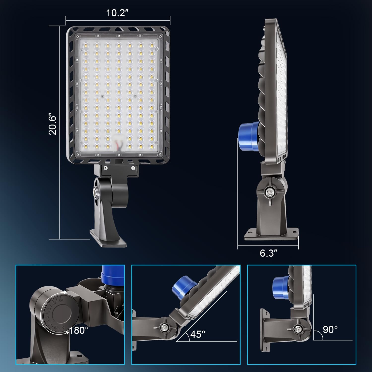 240W Parking Lot Light LED, 36000LM Dusk to Dawn Wall Mount 4Pack | 5000K IP65 Watreproof, 180° Adjustable Bracket, 100-277V Commercial Outdoor Security Light for Warehouse, Barn, Driveway