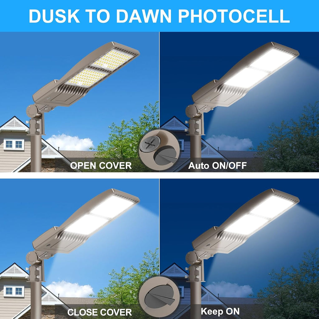 450W LED Parking Lot Light 67500LM with Slip Fitter, 5000K Shoebox Pole Light, AC100-277V, IP65 Waterproof Commercial Street Area Lighting for Driveway/Roadway/Yard