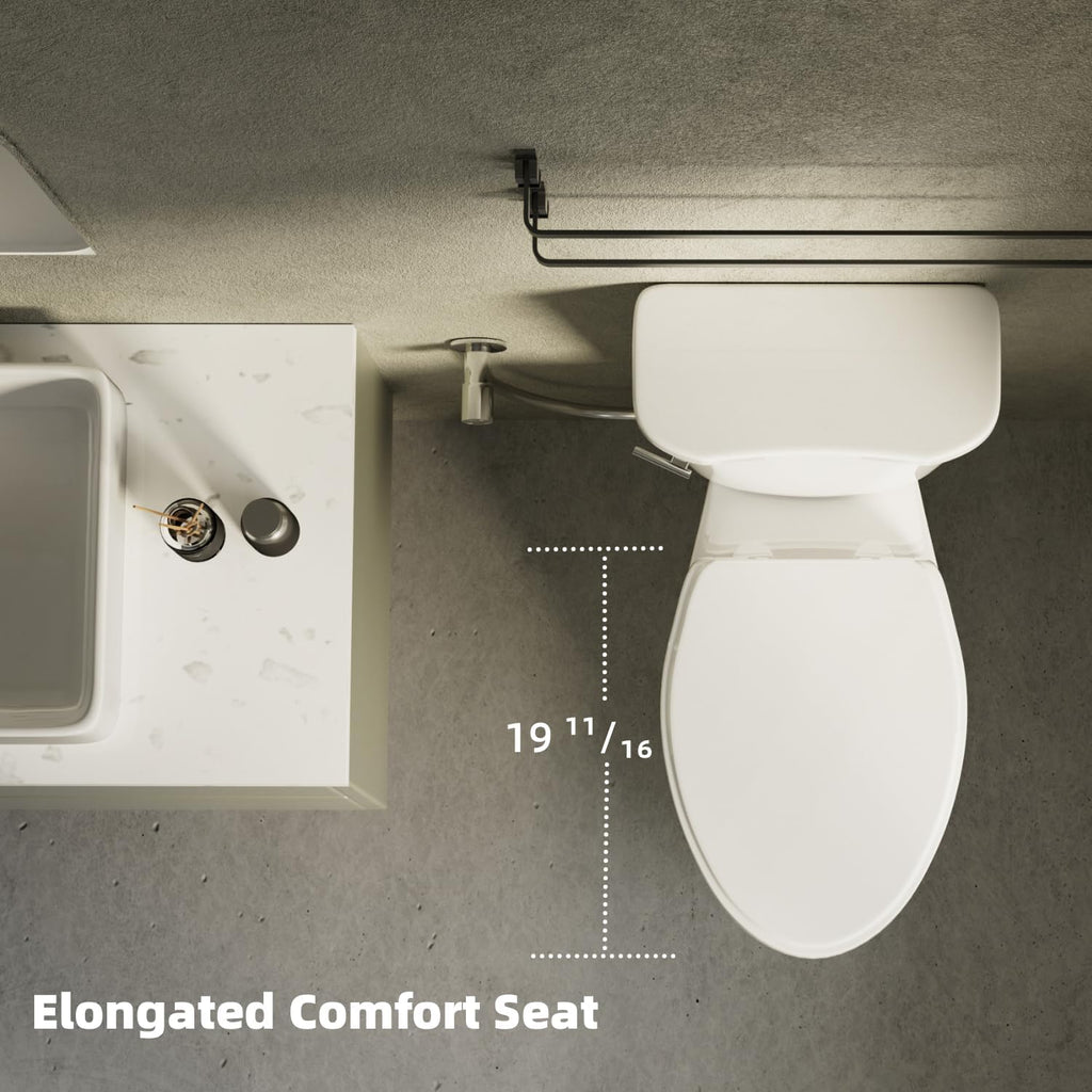 Tall Toilets For Seniors 21 Inch, Los Flexi Comfort & High Toilet, Elongated Bowl and Soft-Close Seat, 1.28 GPF Extra Tall Handicap Toilet with Efficient Siphonic Flush & 12' Rough-In