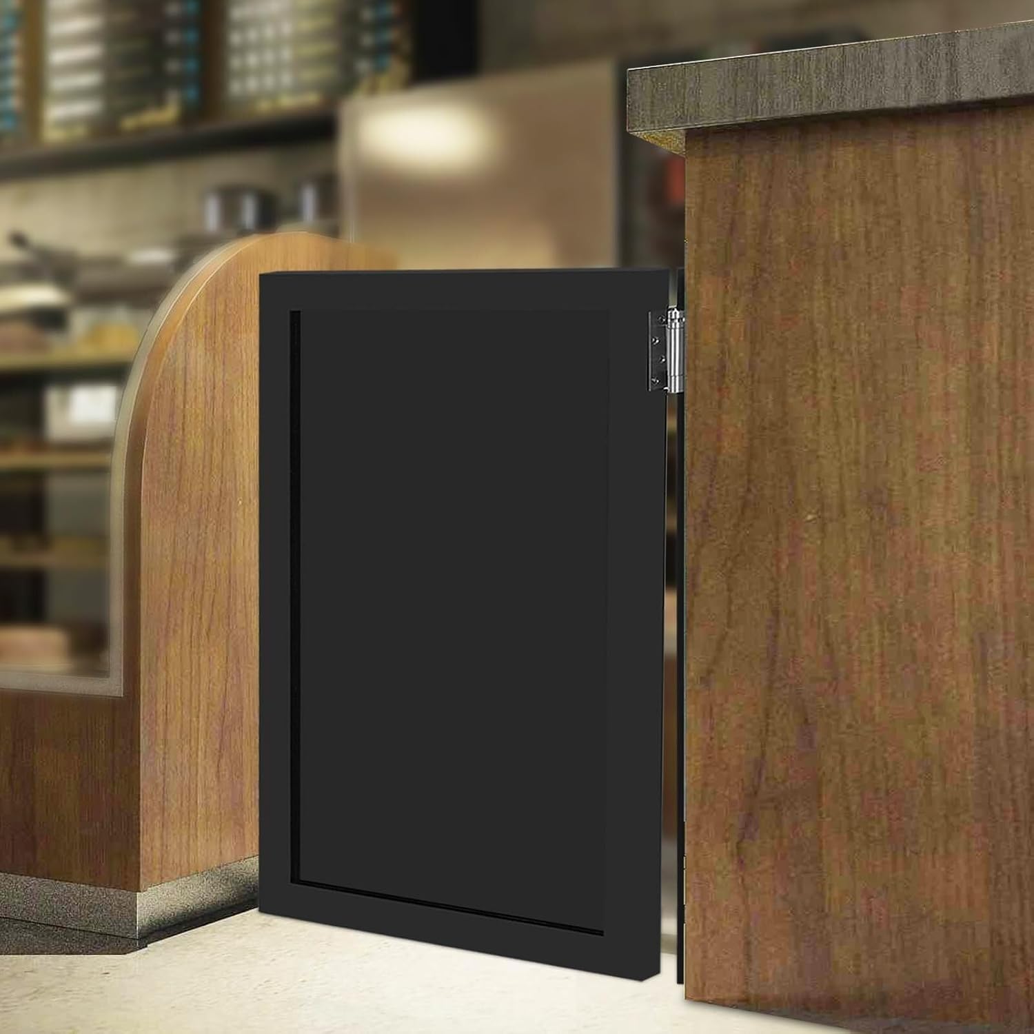 Cafe Swinging Doors,Wood Interior Saloon Half Partition Swing Door with 3 Hinges for House Kitchen Shop Entrance Pub Porch(23.6x35.4in-Black-2)