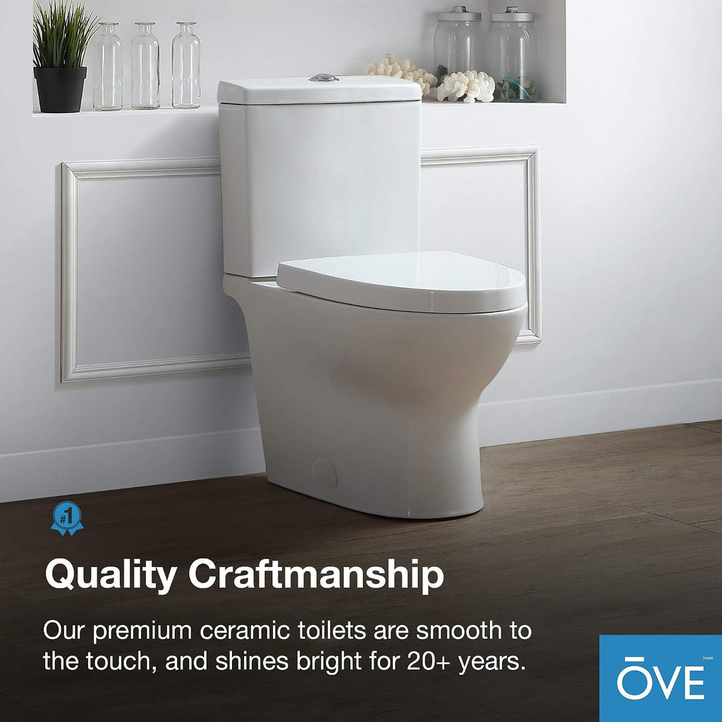 OVE Decors Beverly Two-Pieces Elongated Toilet White 2-Piece Toilet White