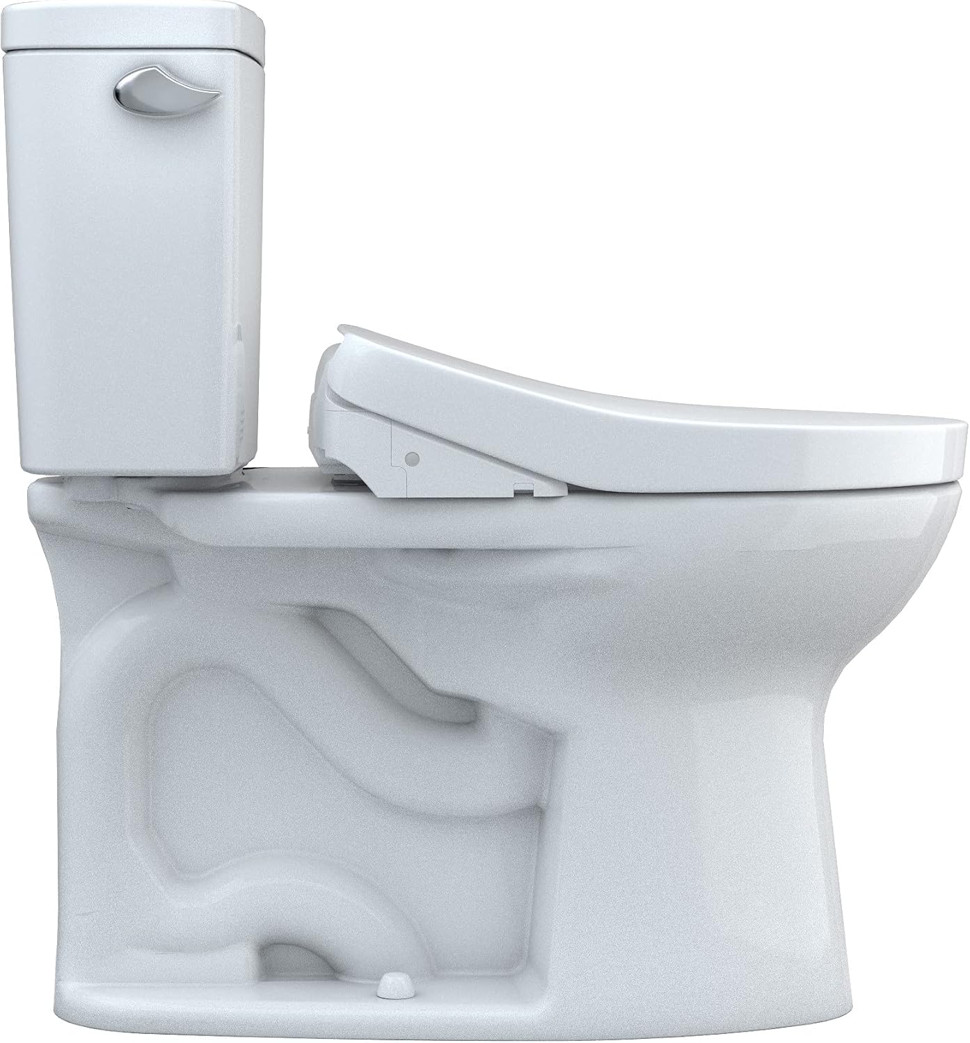 TOTO Drake WASHLET+ Two-Piece Elongated 1.6 GPF Universal Height TORNADO FLUSH Toilet with S500e Bidet Seat, Cotton White - MW7763046CSFG#01