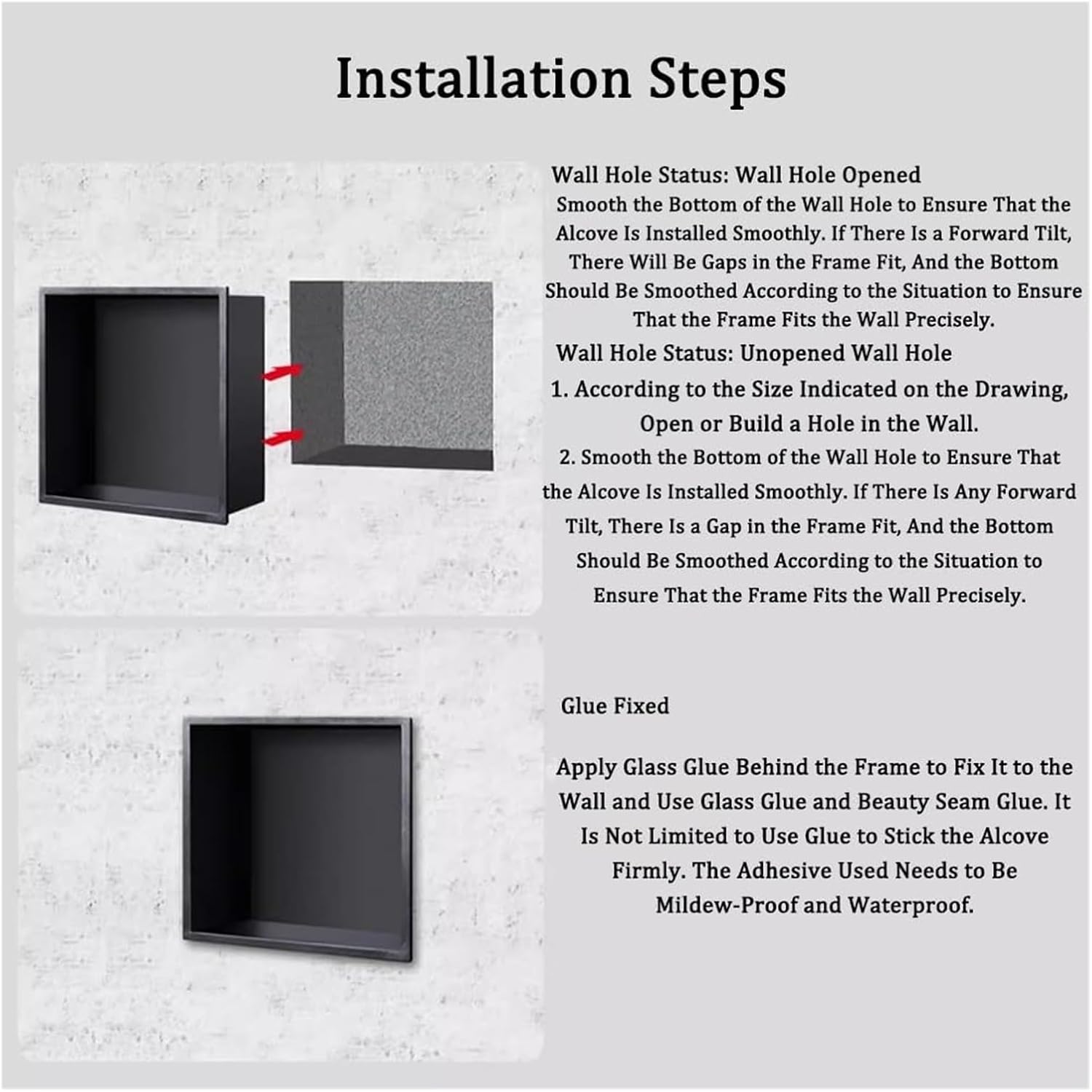 Stainless Steel Shower Nich, Insert Bathroom Storage Organizer Shelf, Recessed One Piece Multi-Level Niche for Living Room Bedroom,Gray,28x70x12.5cm