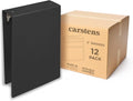 Carstens 3-Inch Heavy Duty 3-Ring Binder - Top Opening, Black, Durable Plastic, No-Gap Rings, Waterproof Cover, No Pockets, Holds 400 Letter Sheets, BPA-Free, Made in USA (1755-3R), Case of 12