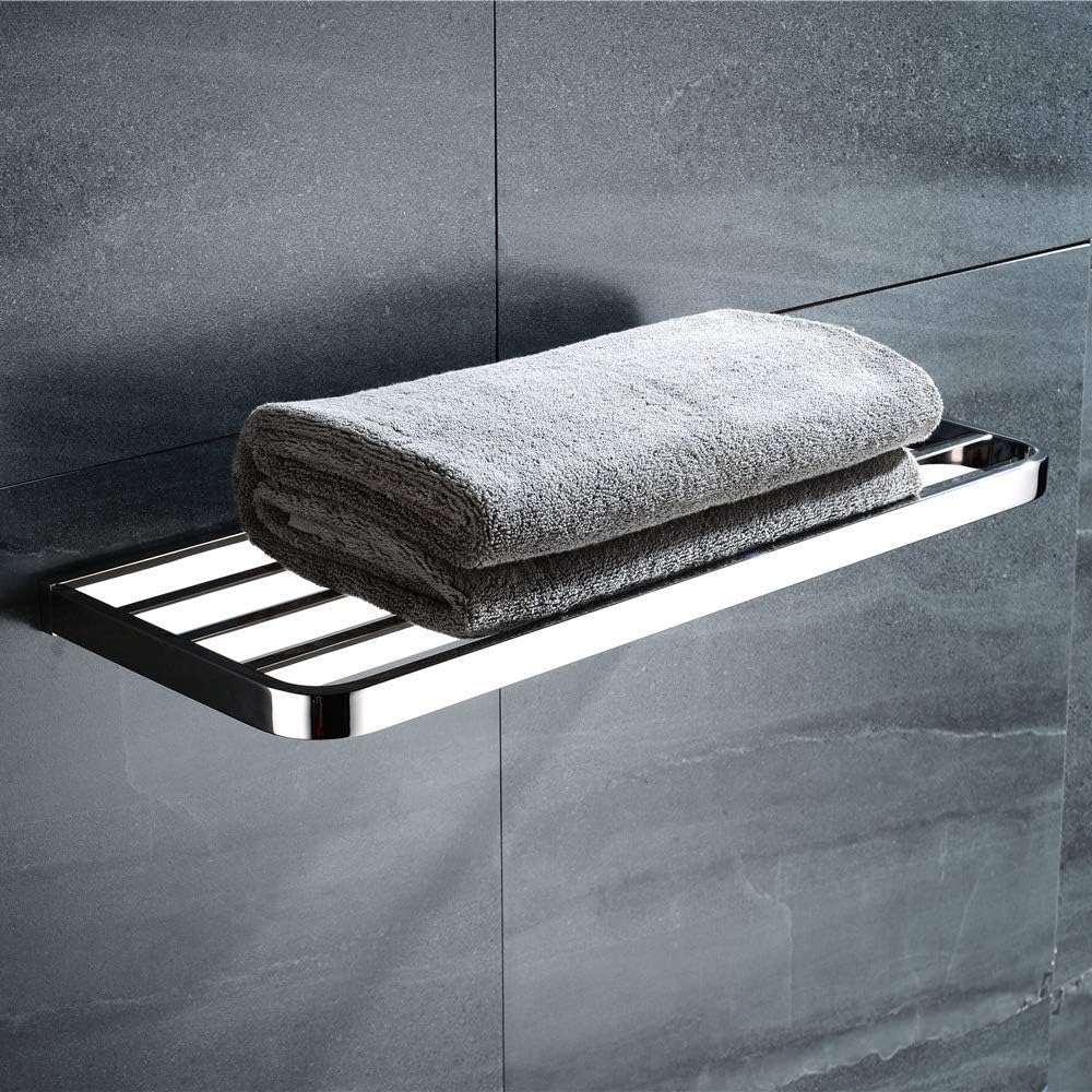 304 Stainless Steel Towel Rail - 24 Inch Single Layer Bathroom Shelf with Modern Silver Chrome Design for Efficient Towel Storage