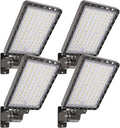 ledmo LED Parking Lot Light 240W Outdoor Flood Light Dusk to Dawn with Adjustable Wall Mount 37000lm IP65 LED Street Commercial Security Area Lighting for Yard Sport Barn Shop Warehouse 4 Pack