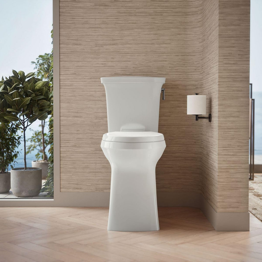 KOHLER Corbelle Tall Two-Piece Elongated Toilet With Skirted Trapway 1.28 Gpf