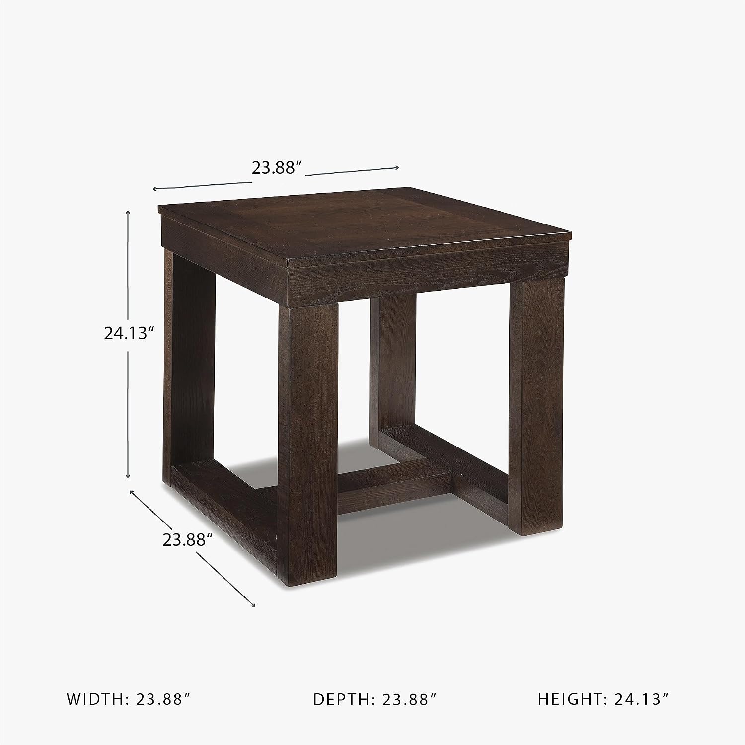 Signature Design by Ashley Watson Classic Oversized Square End Table, Dark Brown