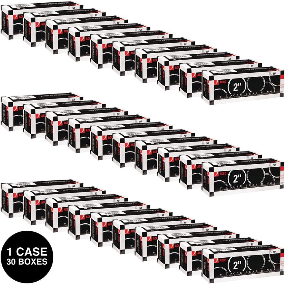 ACCO Loose Leaf Binder Rings, 2', Silver, 50 Rings/Box (A7072205CS) (Pack Of 30)